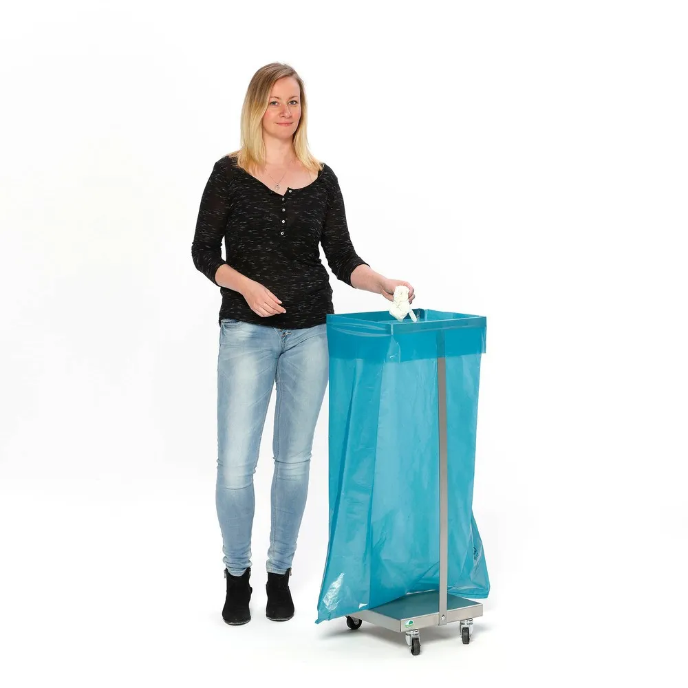 Soporte para bolsas de residuo de acero inoxidable VAR®, 60 litros, móvil