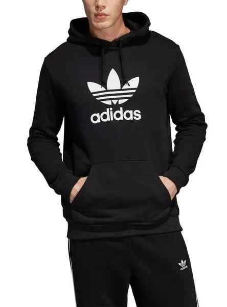 sudadera adidas trefoil negro hombre