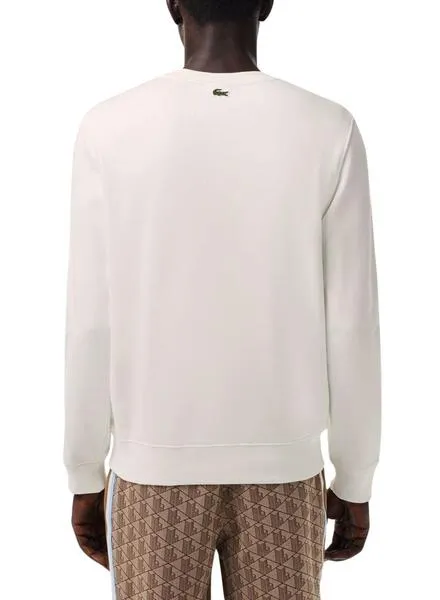 Sudadera Lacoste Monograma Beige Para Hombre