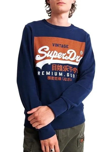 sudadera superdry vintage marino hombre
