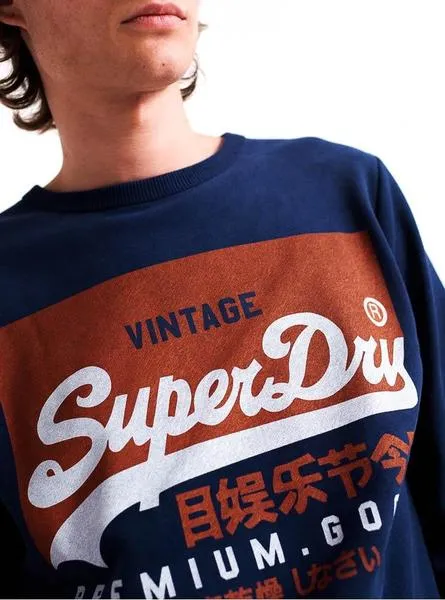 sudadera superdry vintage marino hombre