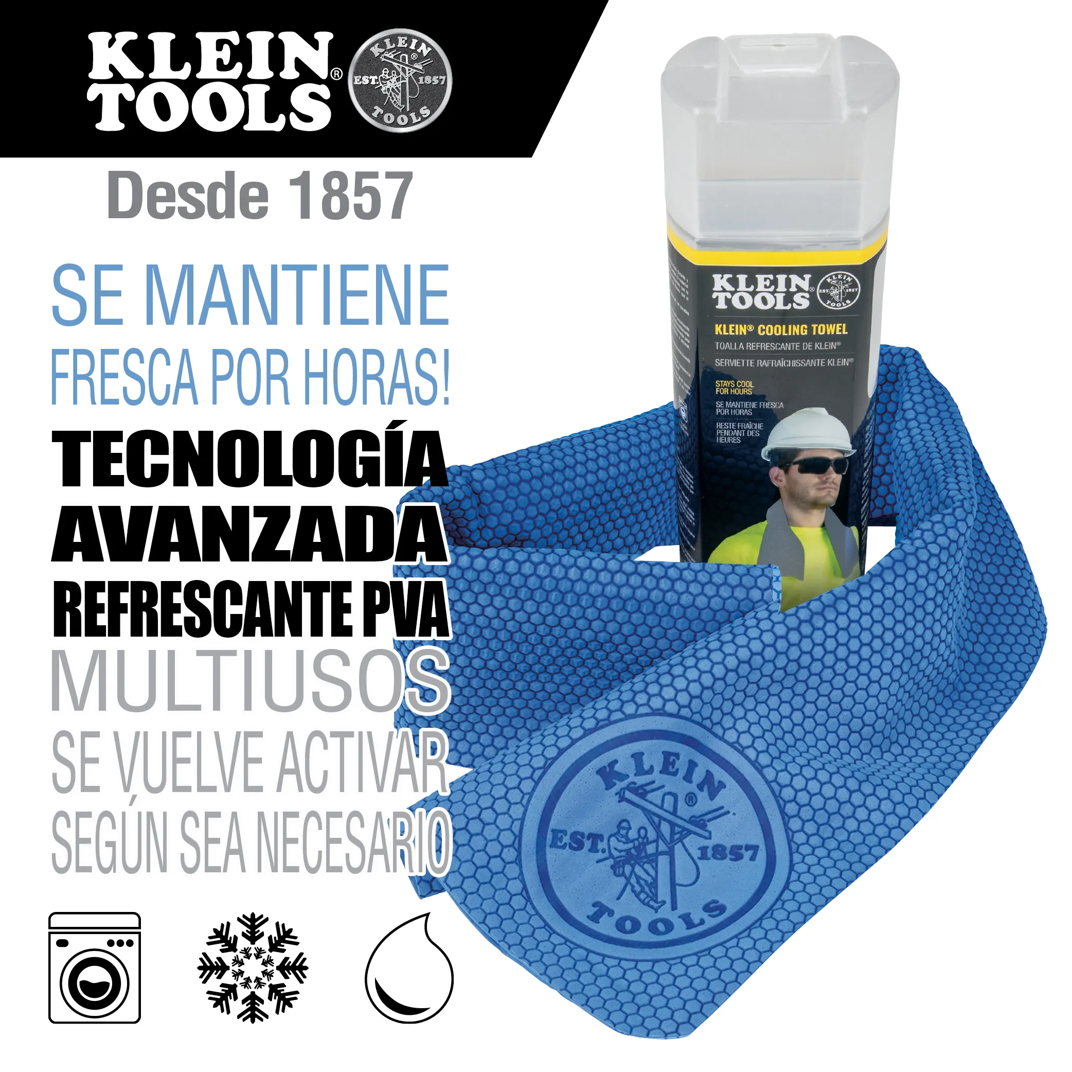 Toalla refrescante de Klein, azul