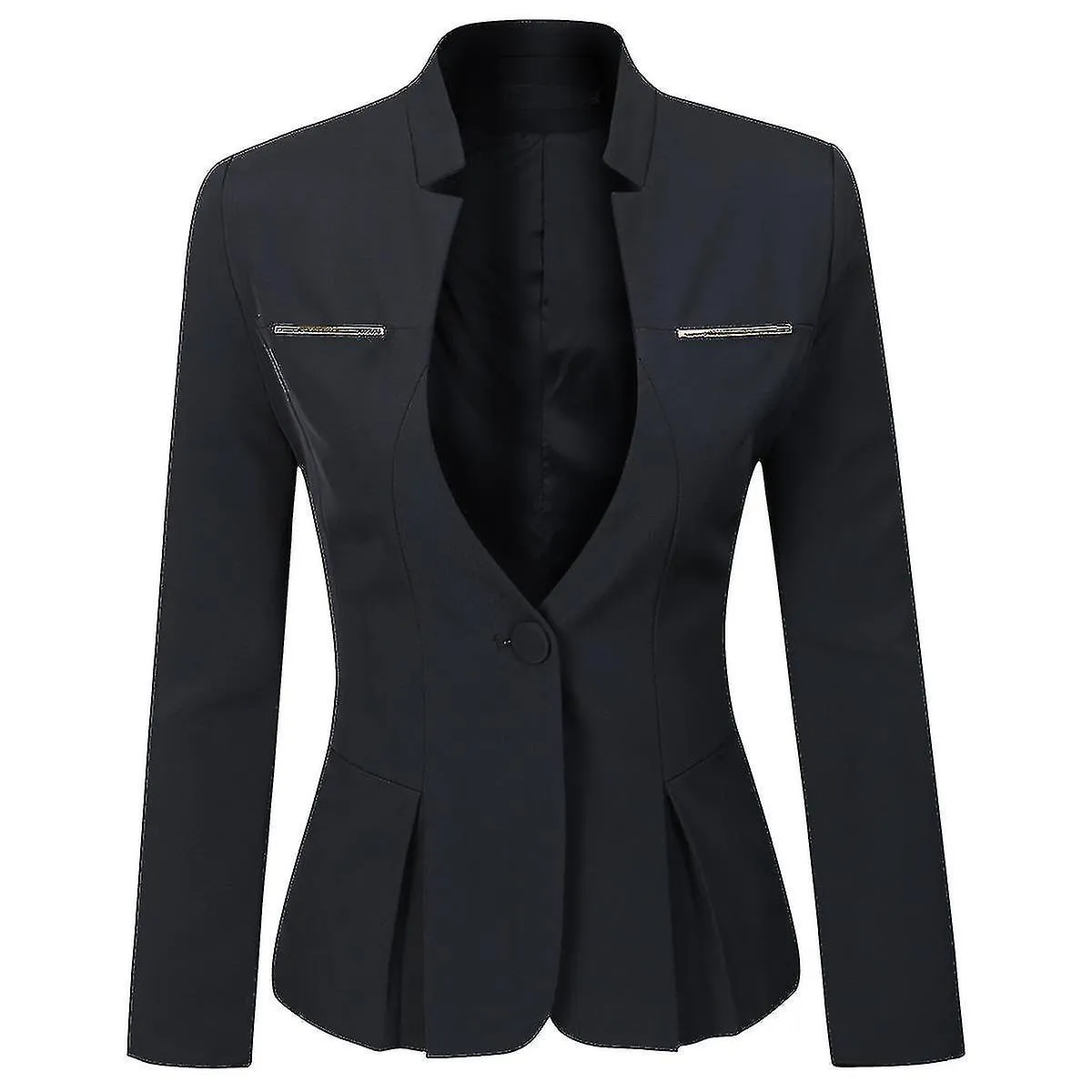 Traje de negocios de 2 piezas para mujer Ruffle Hem One Button Professional Workwear (blazer + falda)