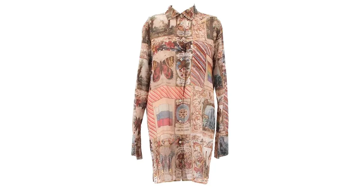 VALENTINO GARAVANI Tops Camiseta.ÉL 48 Algodón Castaño 