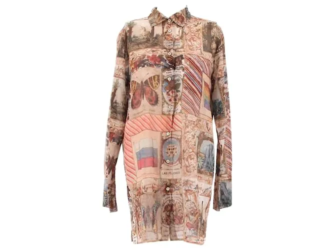 VALENTINO GARAVANI Tops Camiseta.ÉL 48 Algodón Castaño 