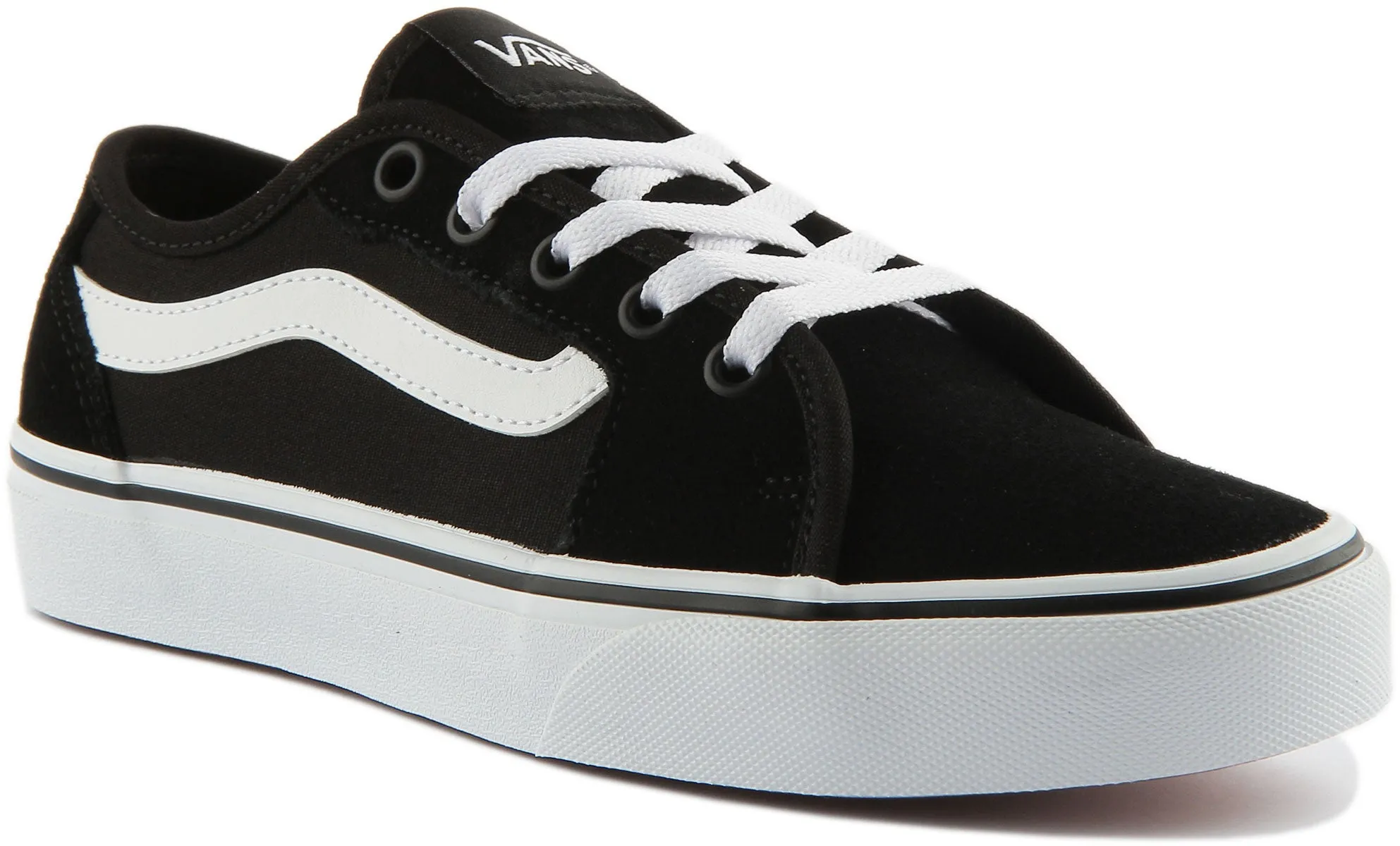 Vans Filmore Decon Zapatillas de lona con cordones para mujer en negro blanco