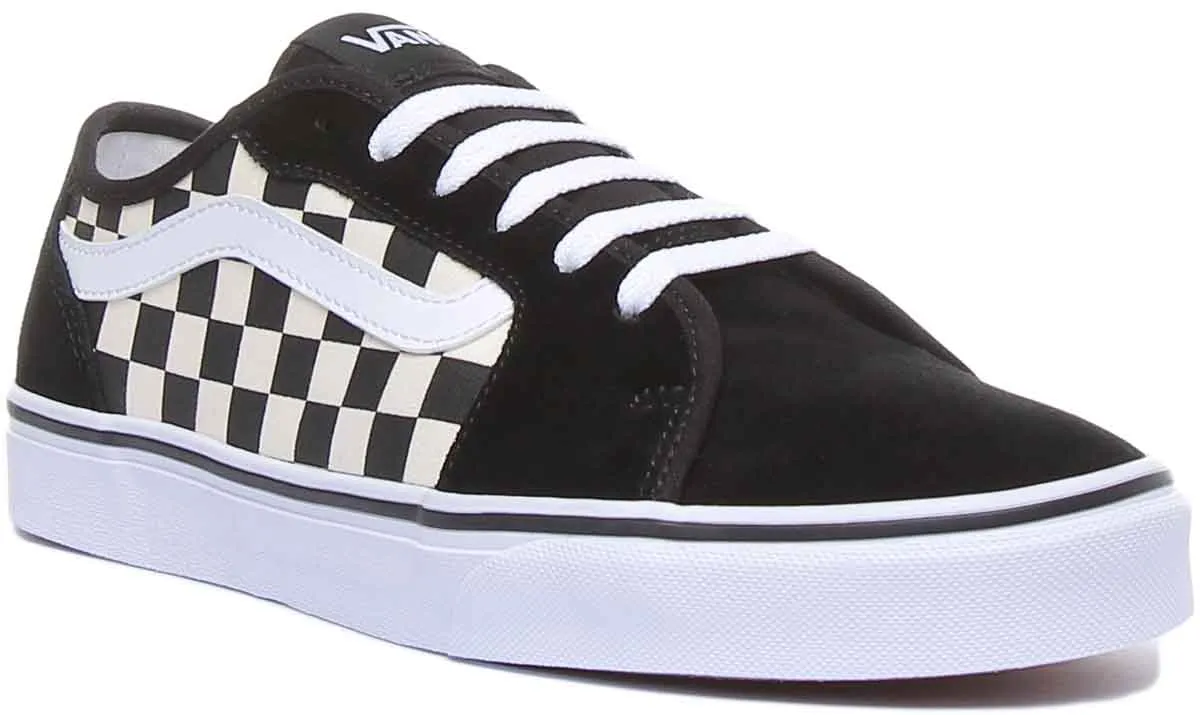 Vans Filmore Decon Zapatillas de lona con cordones para mujer en negro blanco