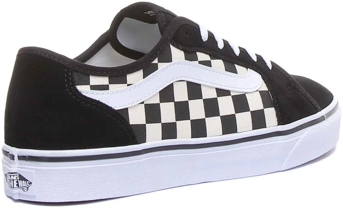 Vans Filmore Decon Zapatillas de lona con cordones para mujer en negro blanco
