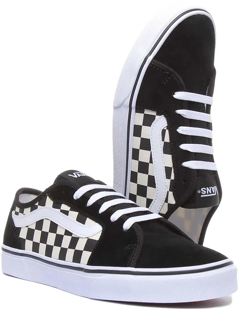 Vans Filmore Decon Zapatillas de lona con cordones para mujer en negro blanco