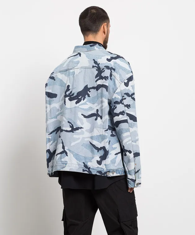 Vetements Blue denim jacket in camouflage print