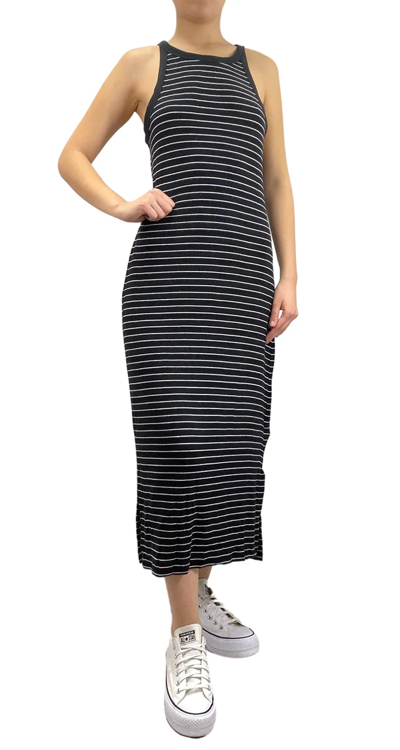VINTAGE Vestido Negro Rayas
