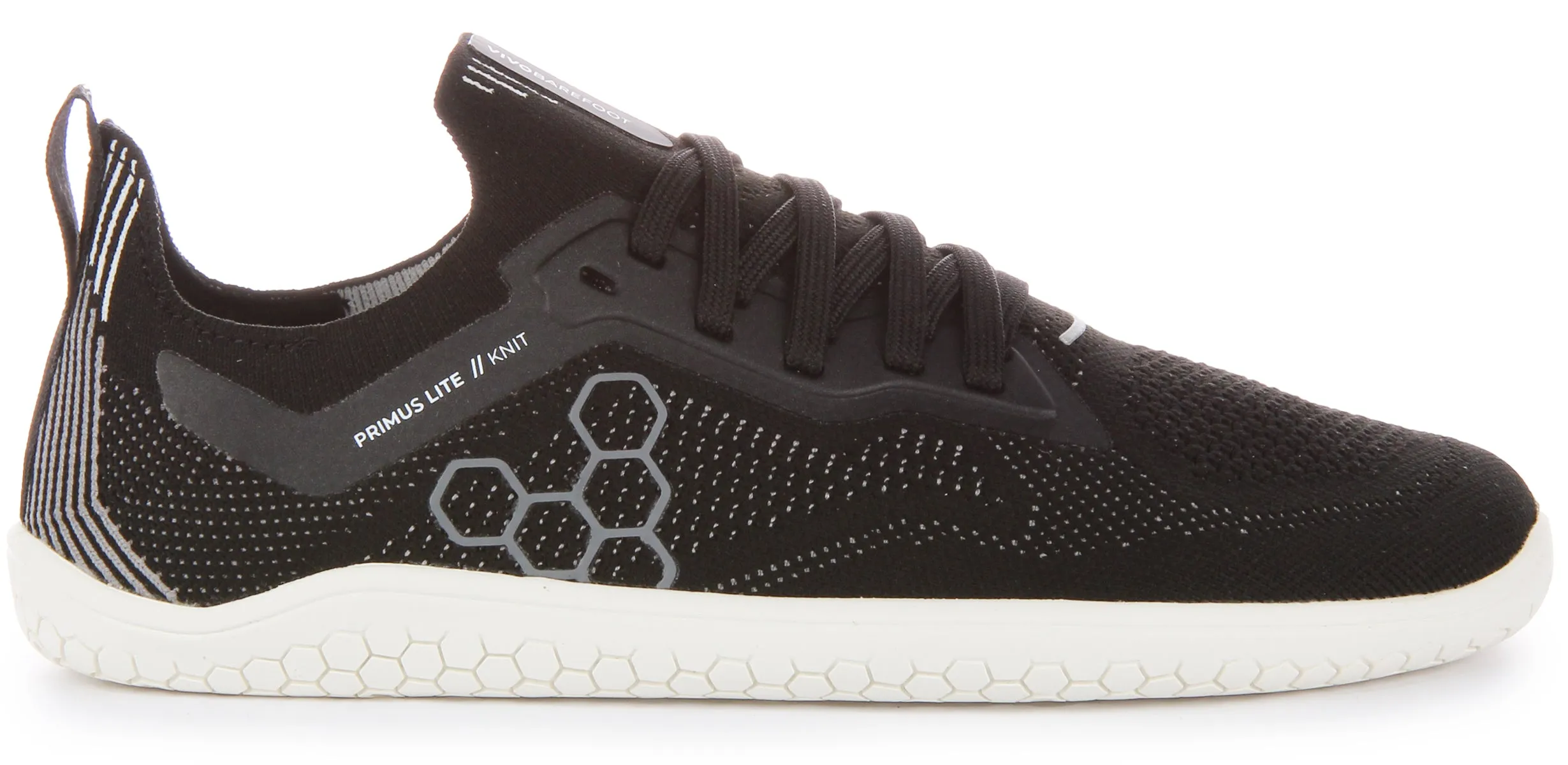 Vivobarefoot Primus Lite Knit Zapatillas con cordones resistentes a los pinchazos para hombre en blanco