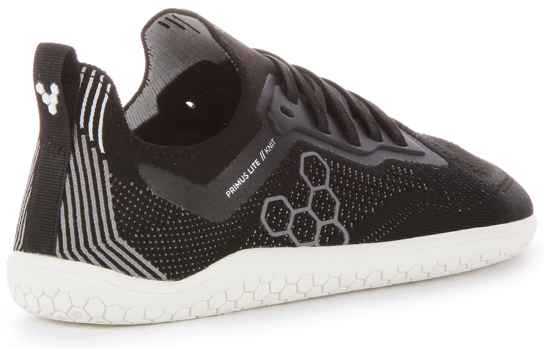 Vivobarefoot Primus Lite Knit Zapatillas con cordones resistentes a los pinchazos para hombre en blanco