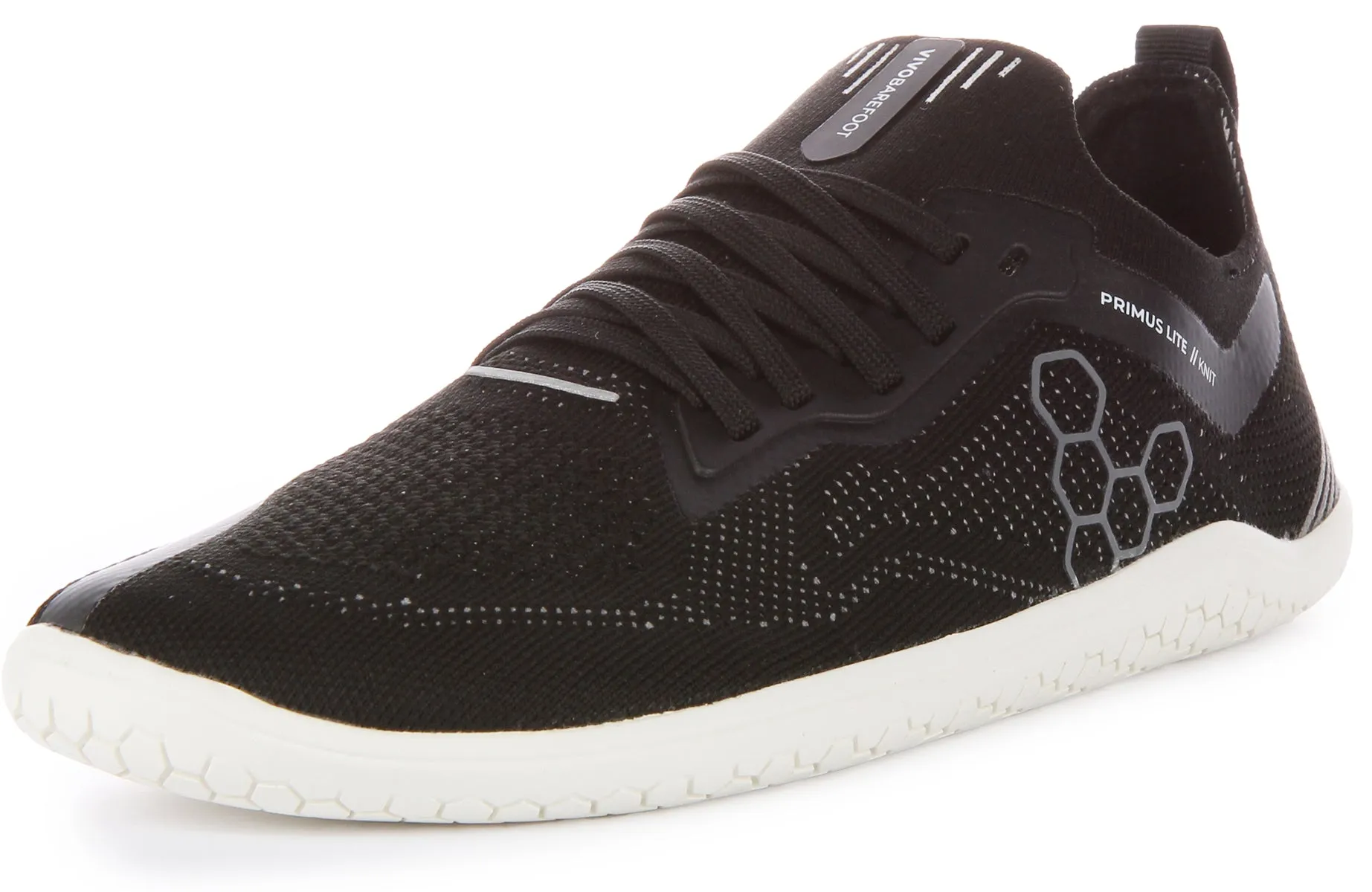Vivobarefoot Primus Lite Knit Zapatillas con cordones resistentes a los pinchazos para hombre en blanco