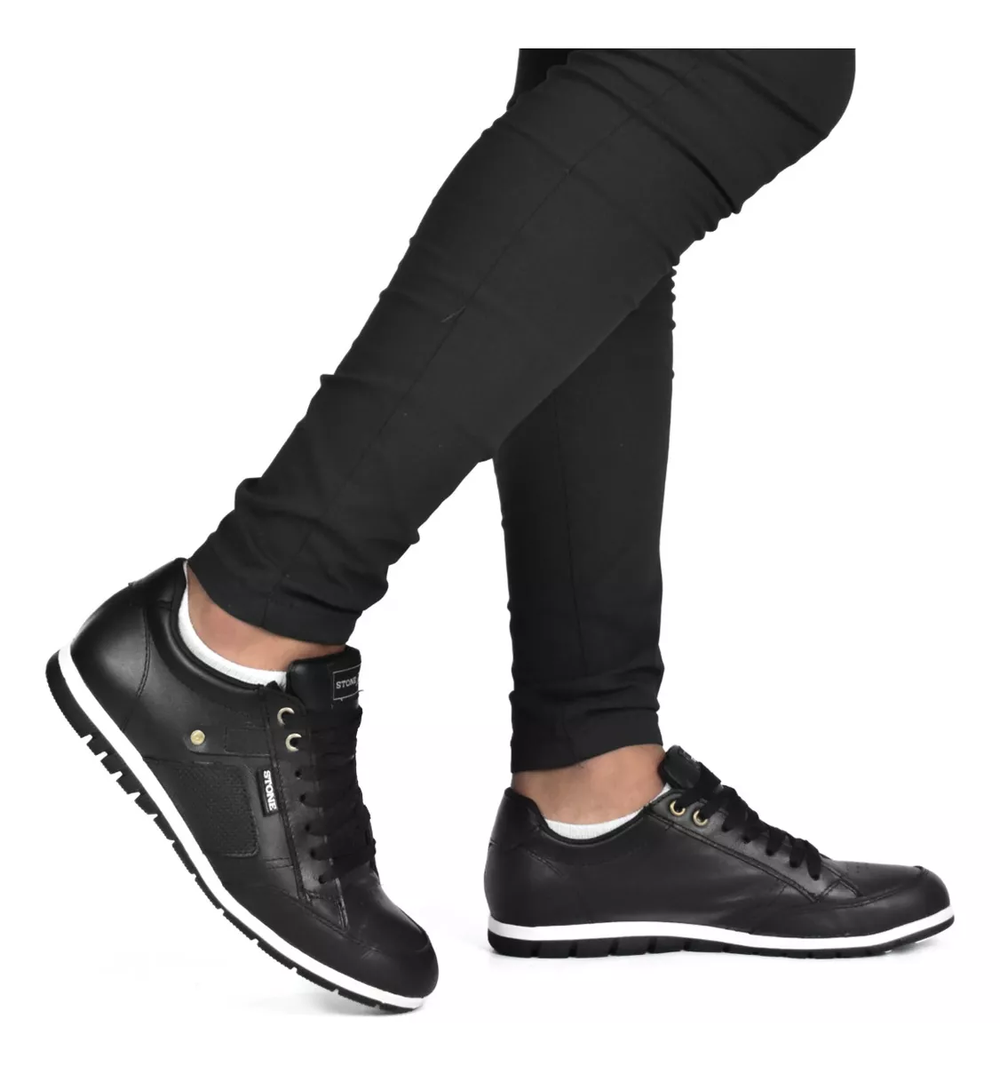 Zapatilla Urbana Hombre Comoda Cuero Vacuno Stone 1923