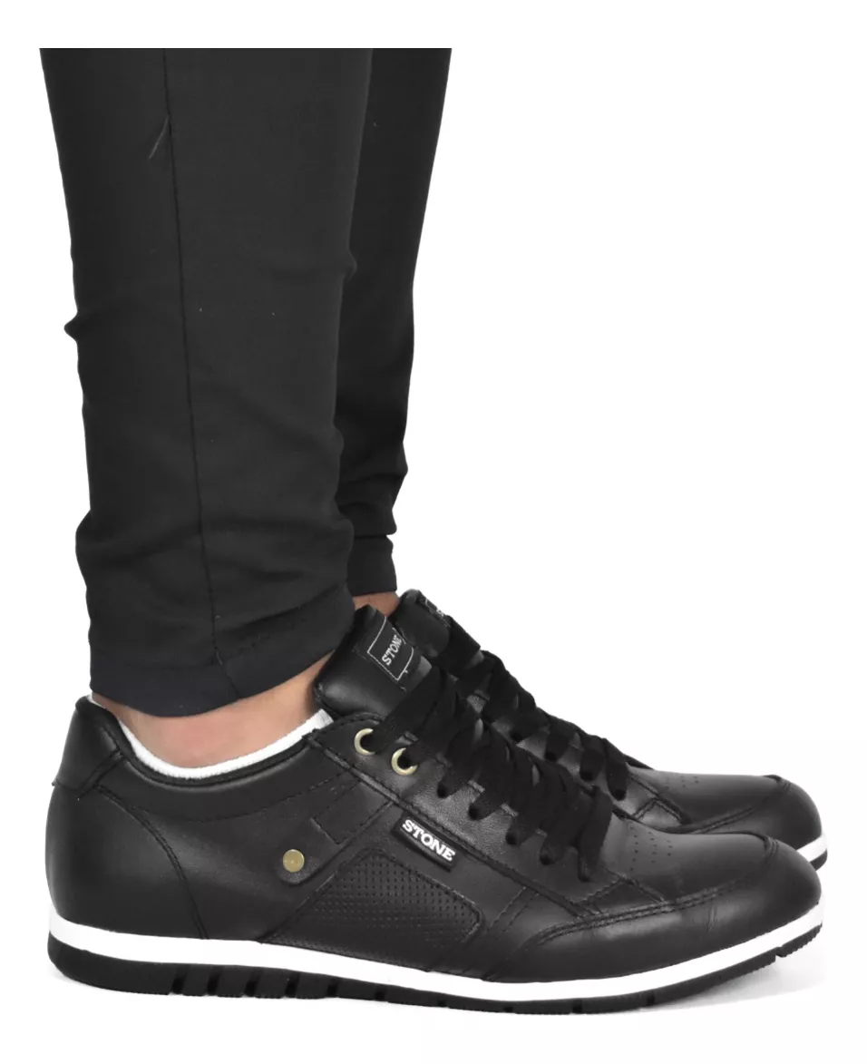 Zapatilla Urbana Hombre Comoda Cuero Vacuno Stone 1923