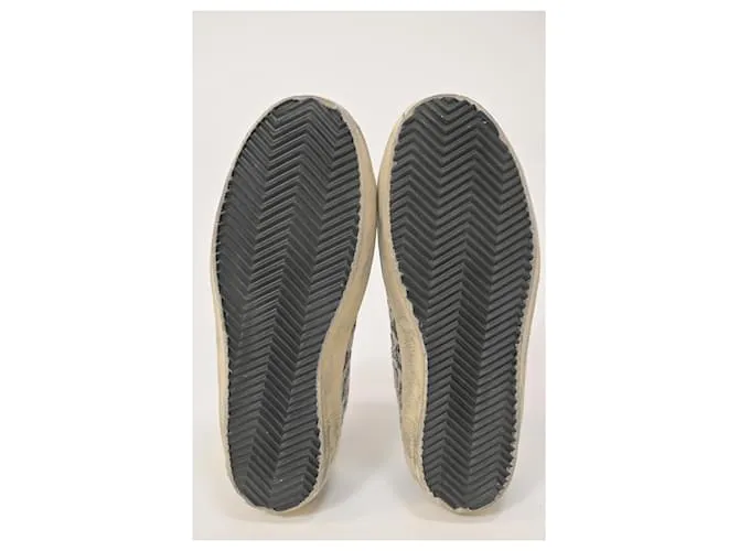 Zapatillas Superstar de lona beige con estampado animal Golden Goose 