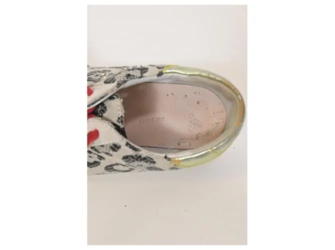 Zapatillas Superstar de lona beige con estampado animal Golden Goose 
