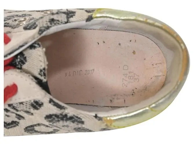 Zapatillas Superstar de lona beige con estampado animal Golden Goose 