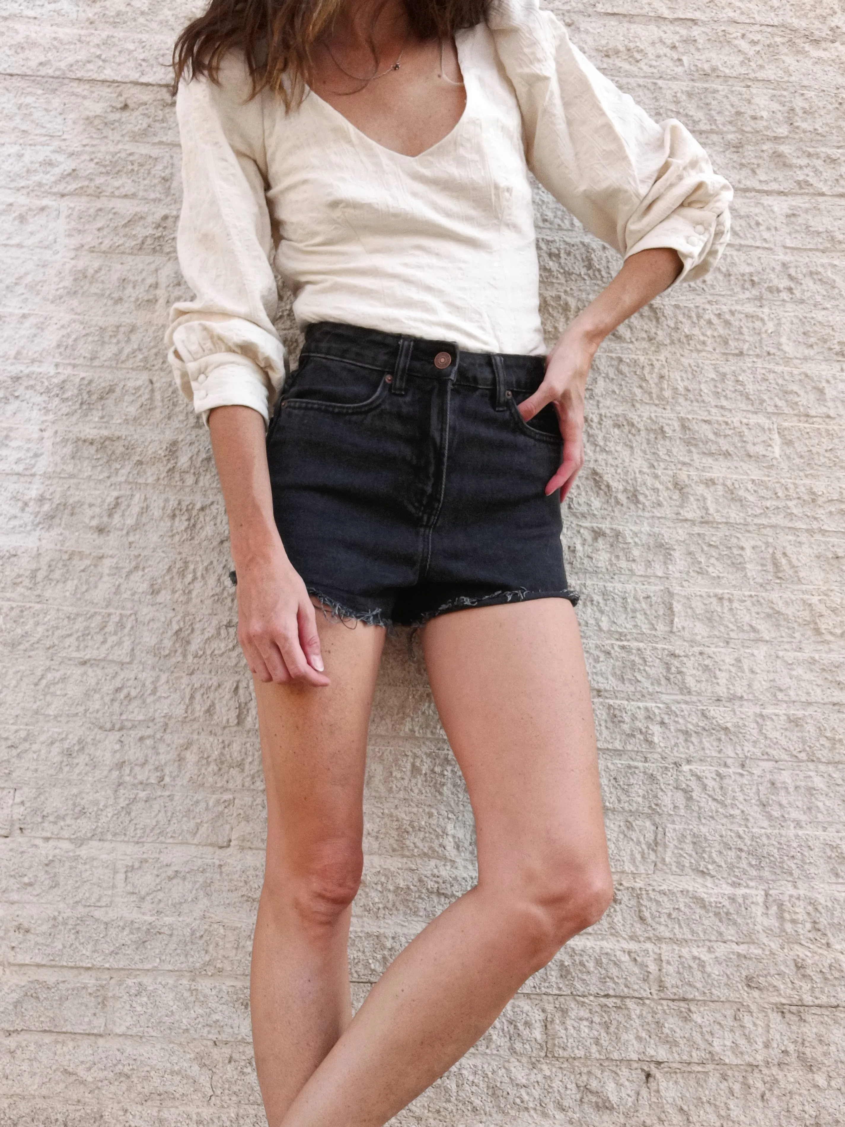 ZARA. Top beige textura T.xs